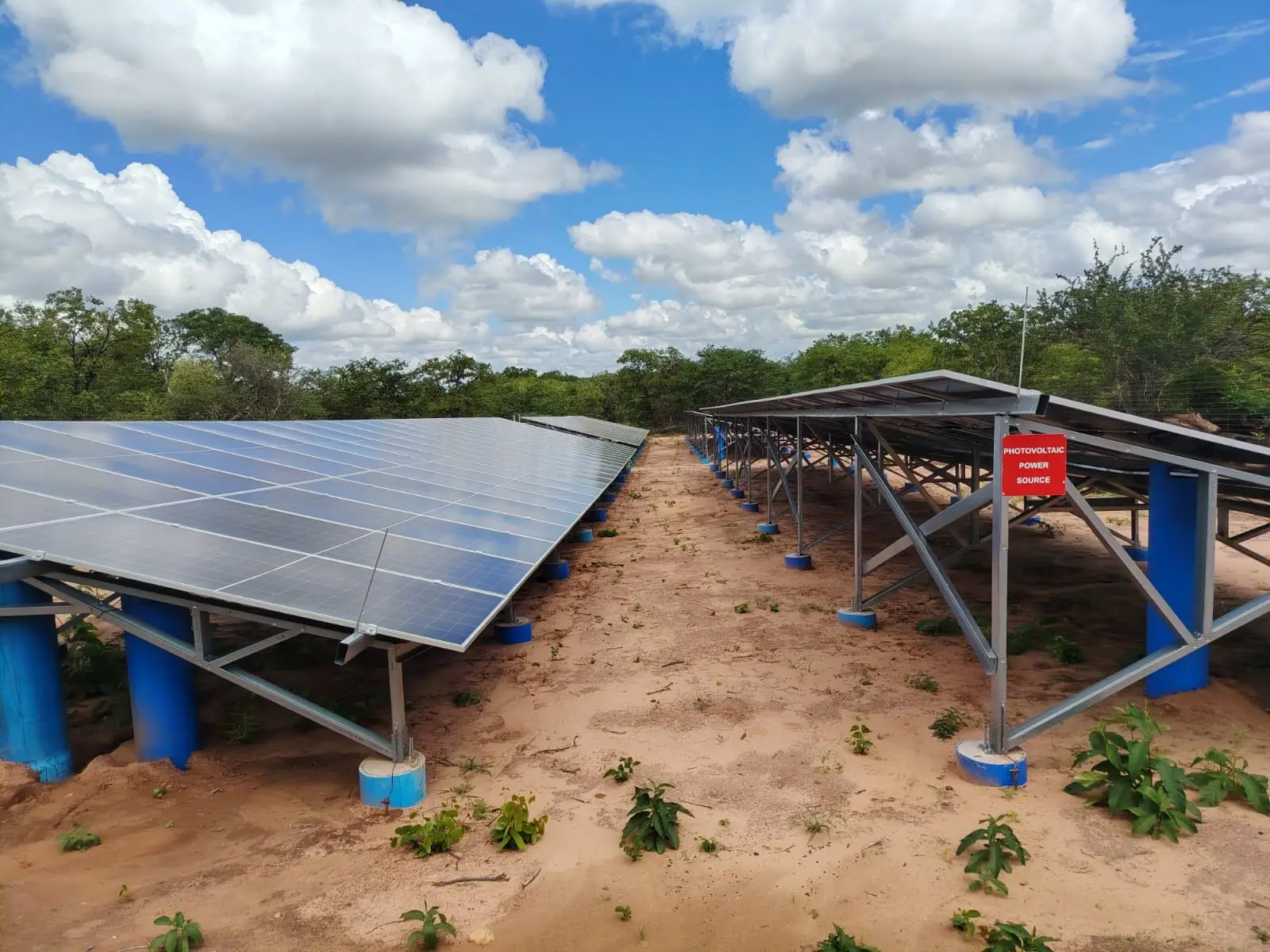 Ground-mounted solar array installed by S.M.E.I. Renewables